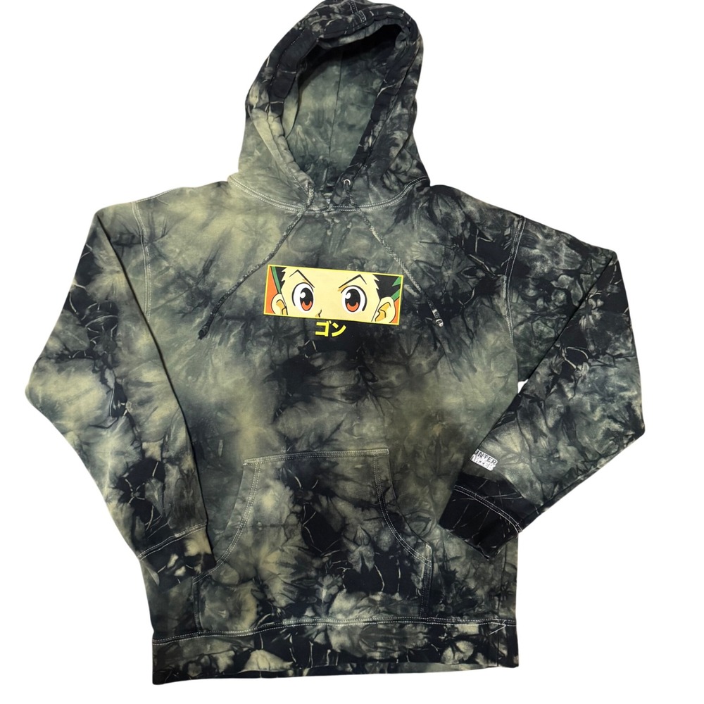 Hypland Hunter x Hunter Gon Eye Tie Dye Hoodie Mens Large Black‎ Green HxH